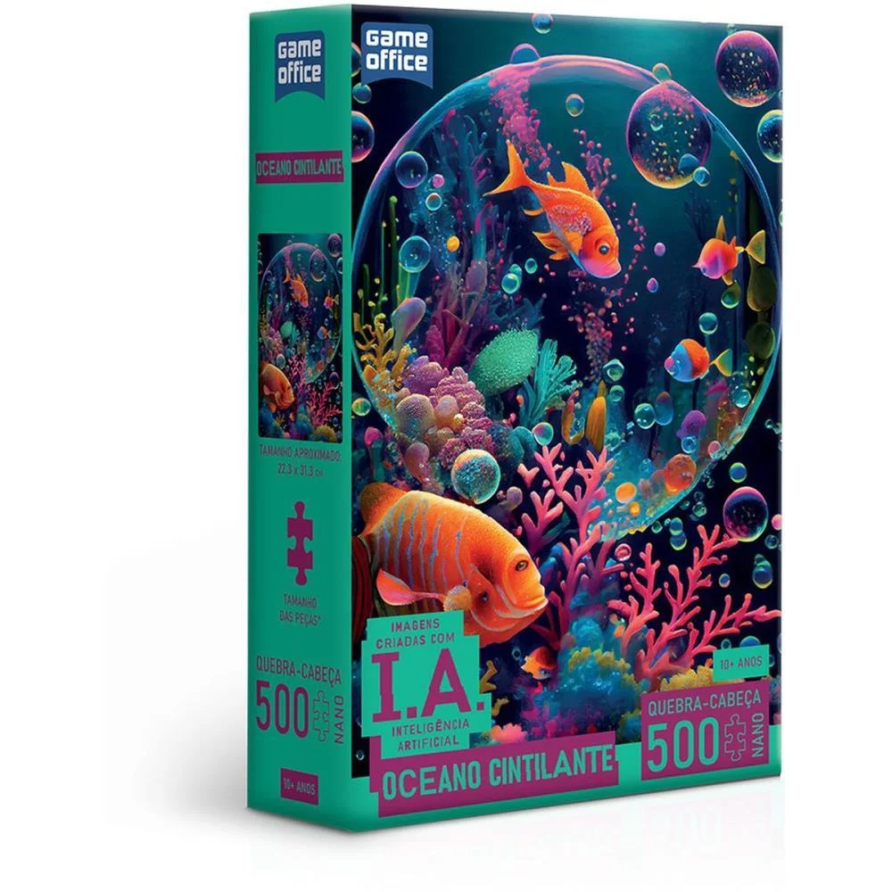 Quebra-Cabeca Cartonado Ia Oceano Cintil.500Pcs Nano Toyster (Unidade) - imagem 2