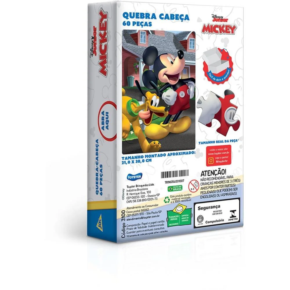 Quebra-Cabeca Cartonado Mickey 60Pcs Toyster (Unidade) - imagem 5