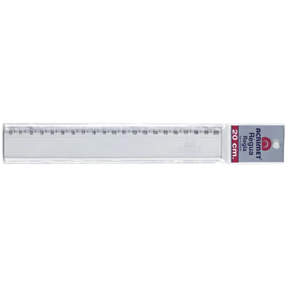 Regua De Poliestireno Transparente 20Cm. Acrimet (Cx.c/24) - imagem 3