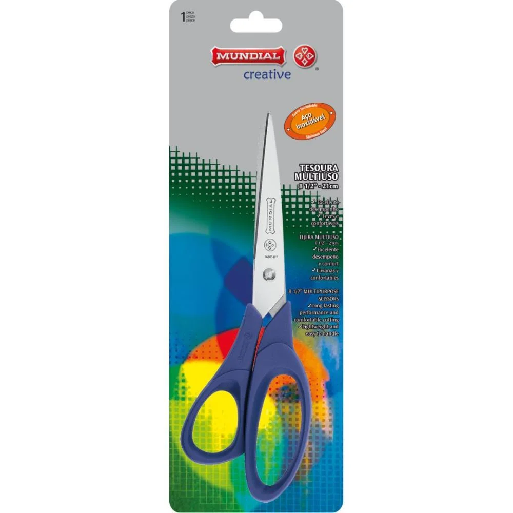 Tesoura Cortfacil Multiuso Inox 21Cm Mundial (Unidade) - imagem 3