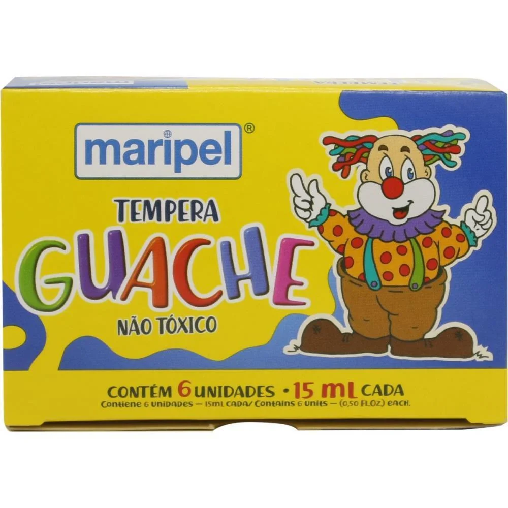 Tinta Guache 015Ml 06 Cores Maripel (Estojo) - imagem 2