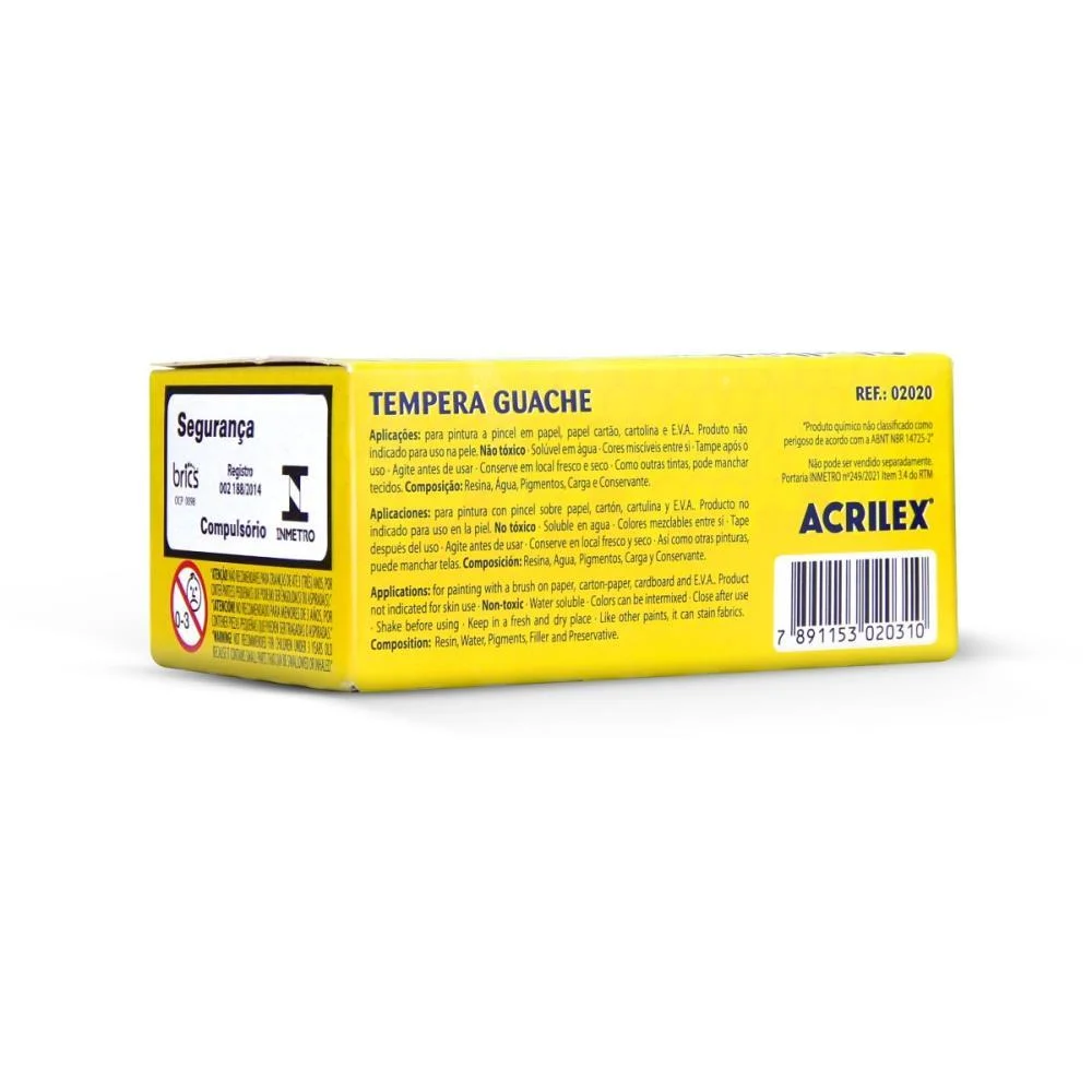 Tinta Guache 015Ml 06 Cores Acrilex (Pct.c/12) - imagem 4