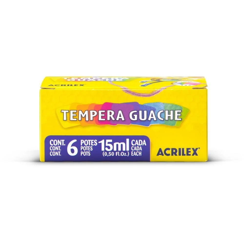 Tinta Guache 015Ml 06 Cores Acrilex (Pct.c/12) - imagem 5