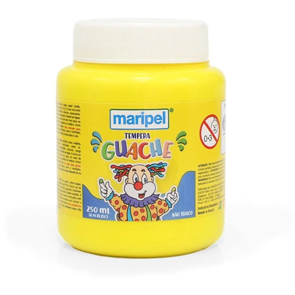 Tinta Guache 250Ml Amarelo Maripel (Cx.c/06) - imagem 3