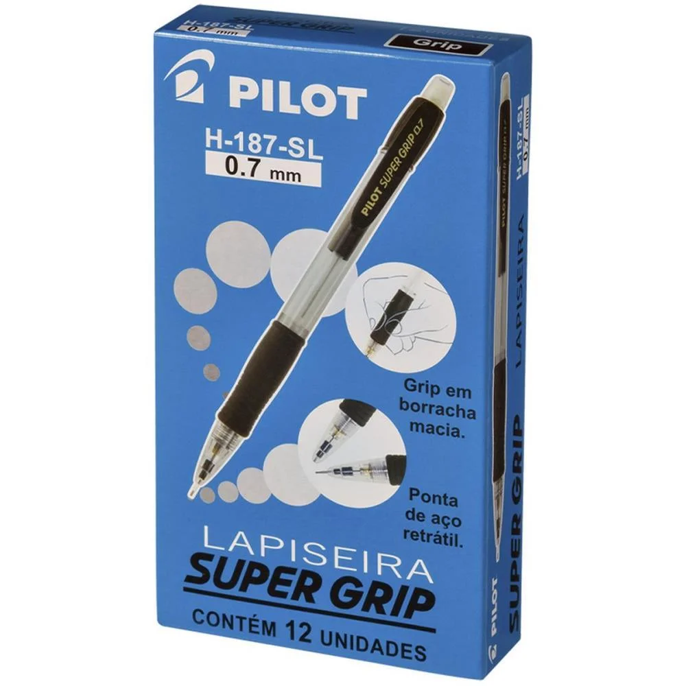 Lapiseira 0.7Mm Supergrip H-187 Preta Pilot (Cx.c/12) - imagem 2