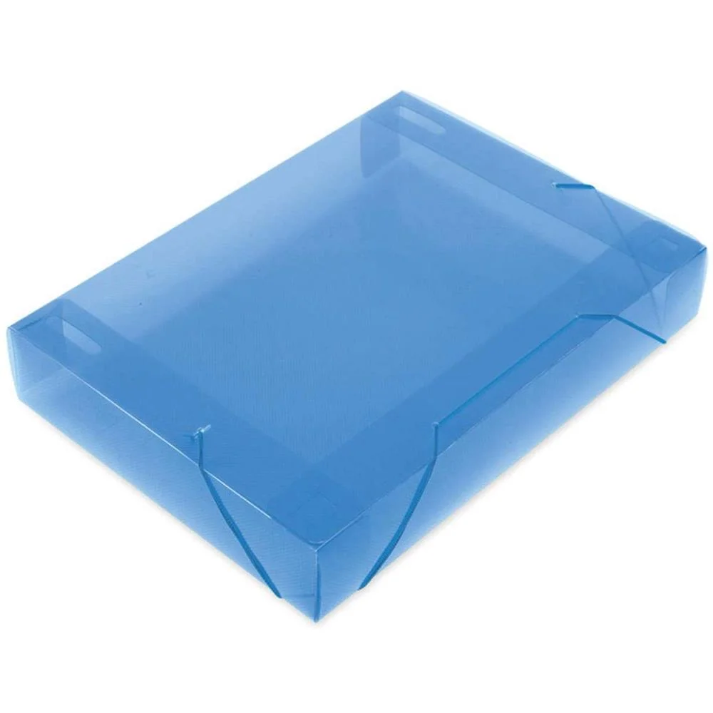 Pasta Aba Elastica Plastica Oficio 55Mm Azul Soft Polibras (Pct.c/10) - imagem 3