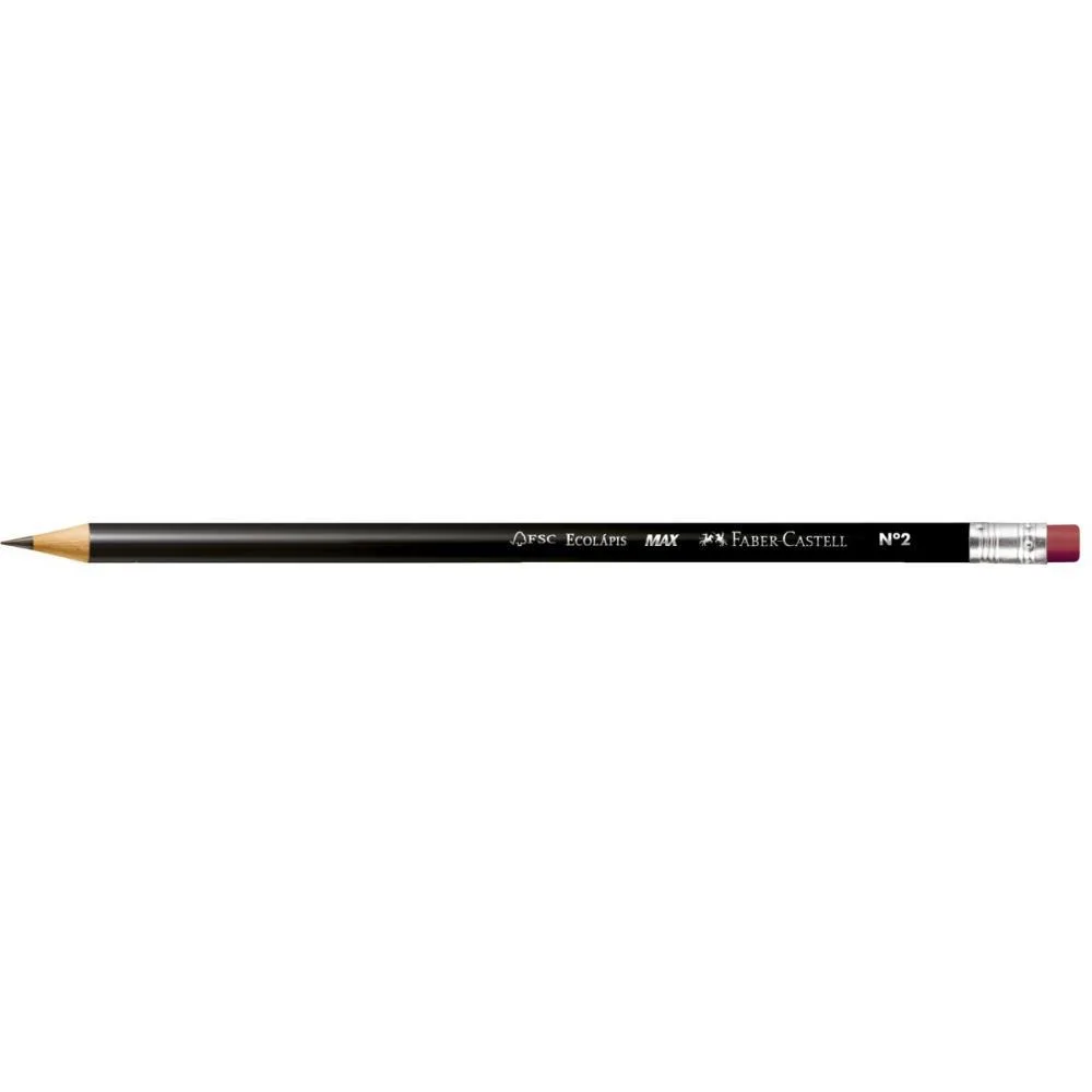 Lapis Preto Redondo Ecolapis N.2B C/Borracha Faber-Castell (Cx.c/144) - imagem 4