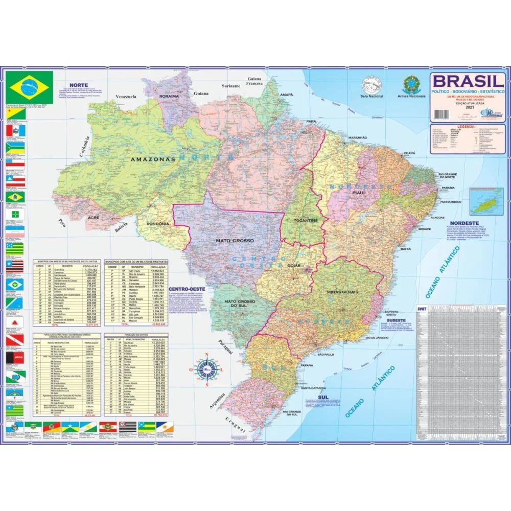 Mapa Periodico Brasil Politic/Rodov Multimapas (Unidade) - imagem 2