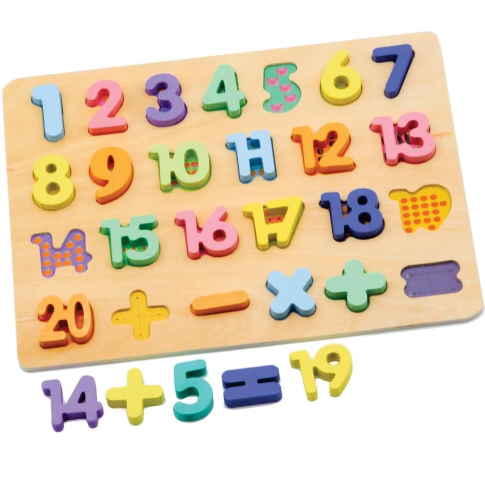 Brinquedo Pedagogico Madeira Encaixe Divertido Numeros Toy Mix - imagem 3