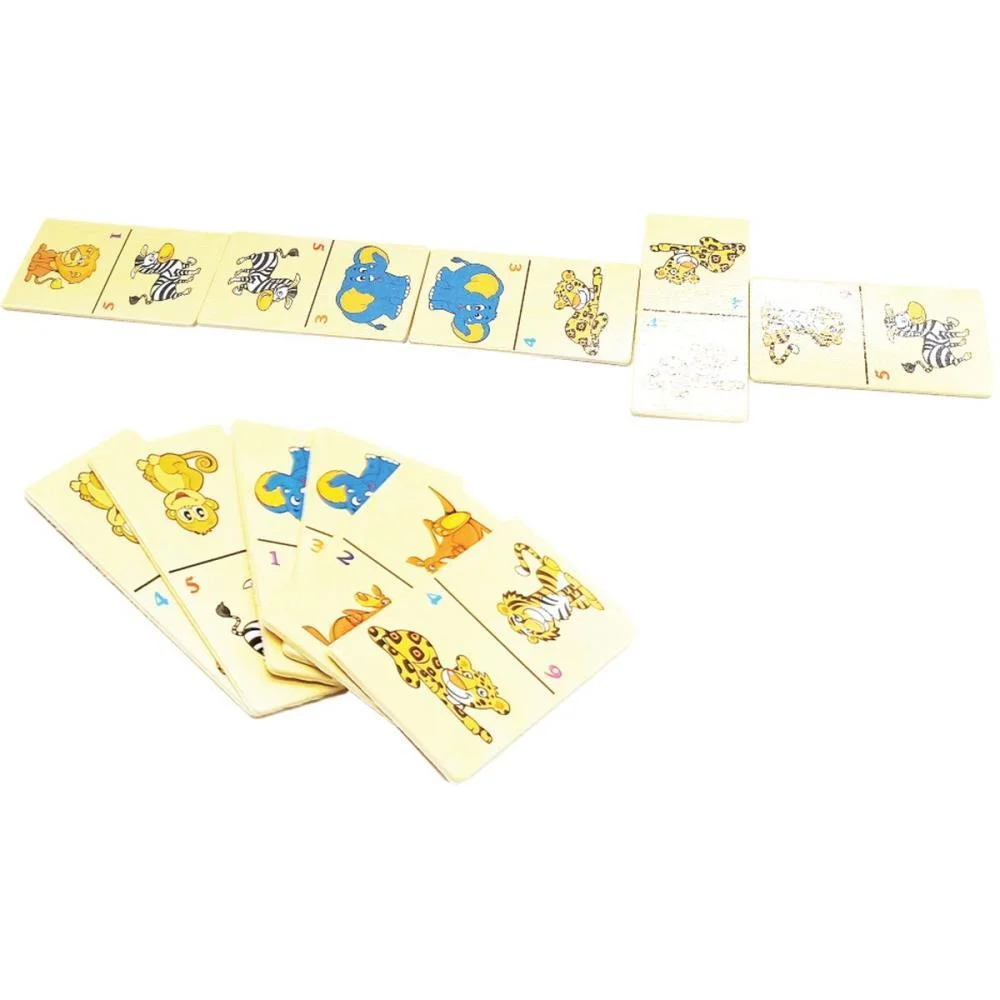 Domino Animais Em Madeira 28Pcs Toy Mix - imagem 4