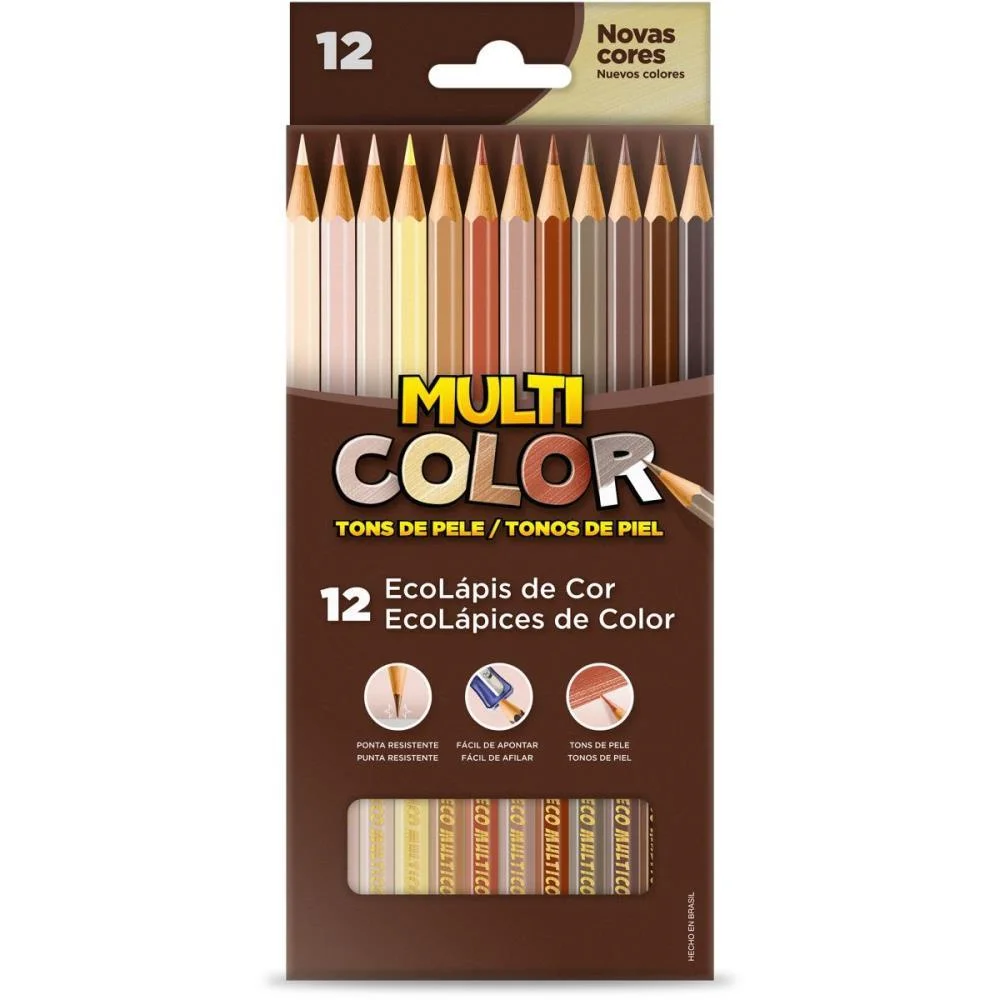 Lapis De Cor Sextavado Multicolor Eco 12 Cores Etnias Faber-Castell (Pct.c/12) - imagem 3