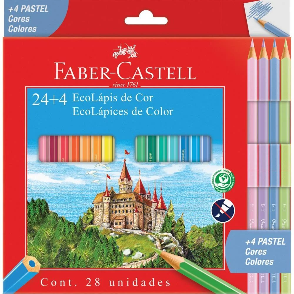 Lapis De Cor Sextavado Ecolapis 24Cores + 4Pastel Faber-Castell (Pct.c/06) - imagem 3