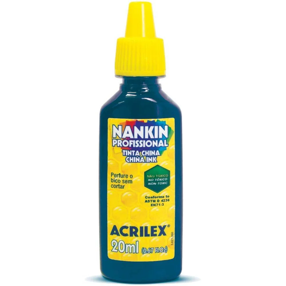 Tinta Nanquim Azul Turquesa 20Ml. Acrilex (Duzia) - imagem 2