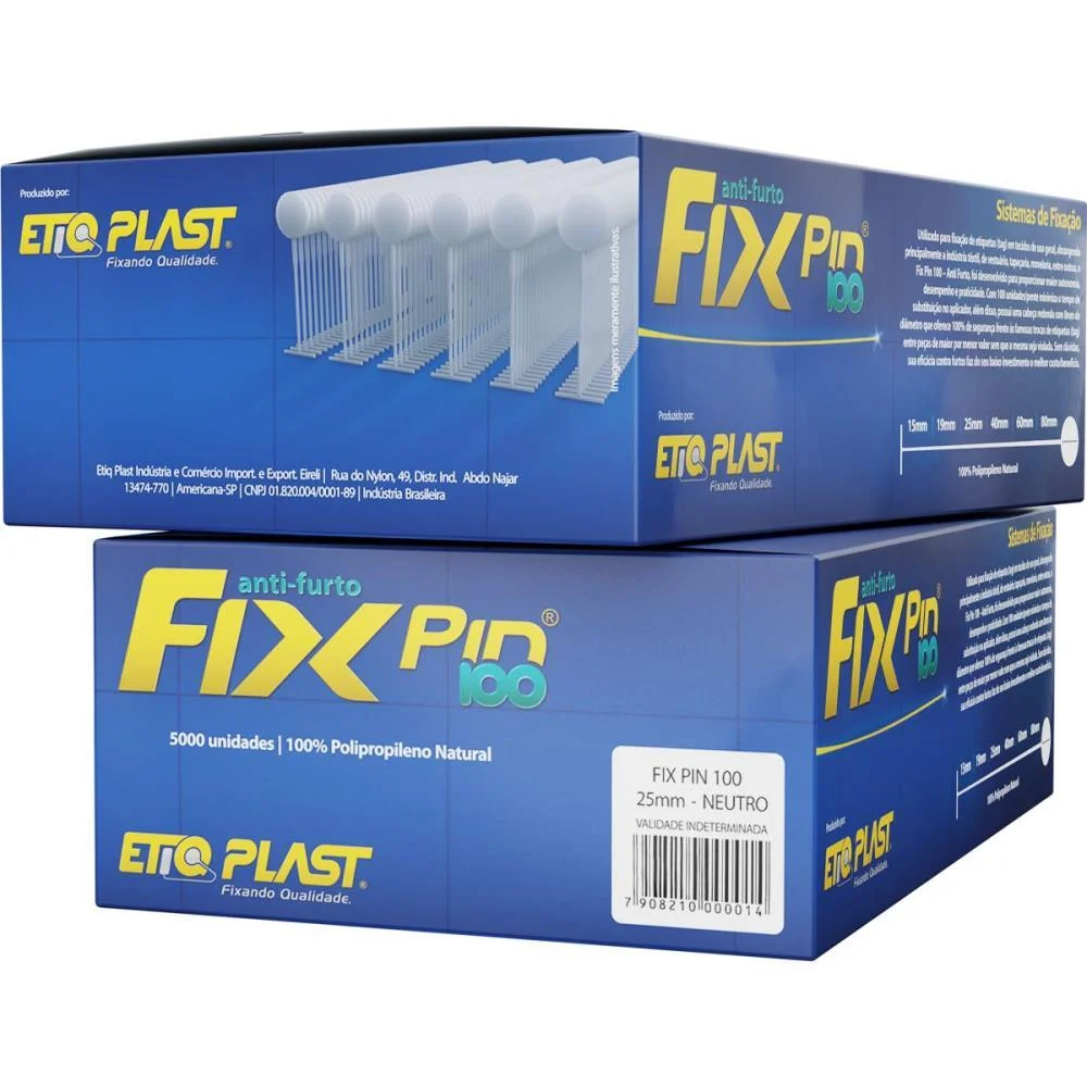 Pino Plastico Fix Pin Anti Furto 25Mm Etiq Plast (Cx-5000) - imagem 3