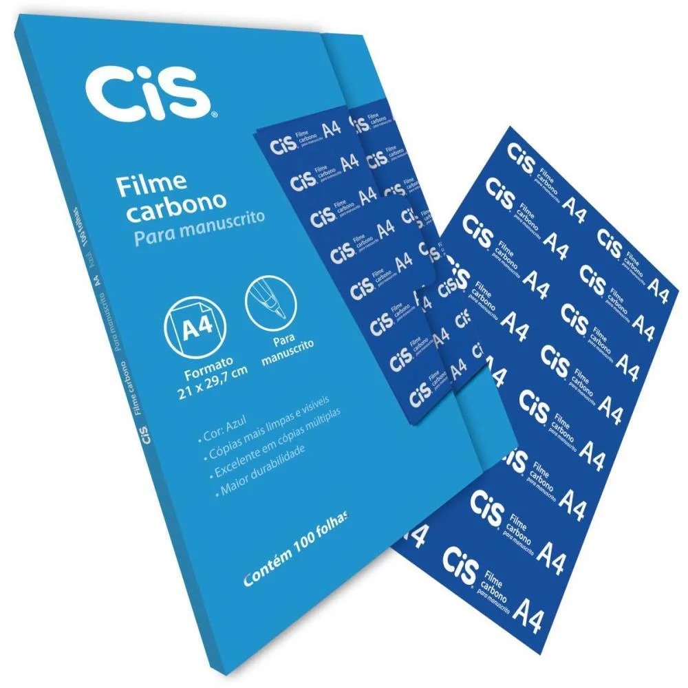 Papel Carbono Para Lapis Cis Filme Azul A-4 Sertic (Cx.c/100) - imagem 3