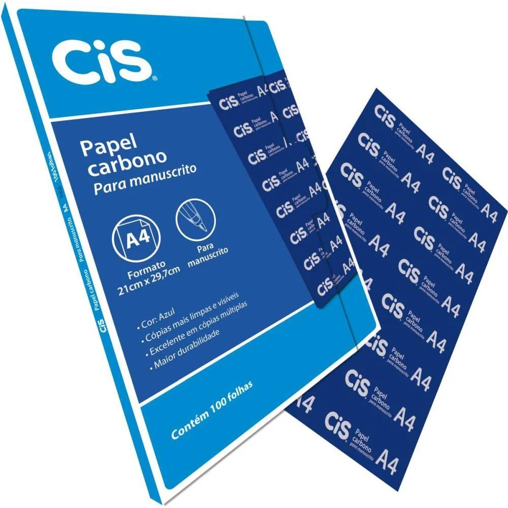 Papel Carbono Para Lapis Cis Azul A-4 Papel Sertic (Cx.c/100) - imagem 2