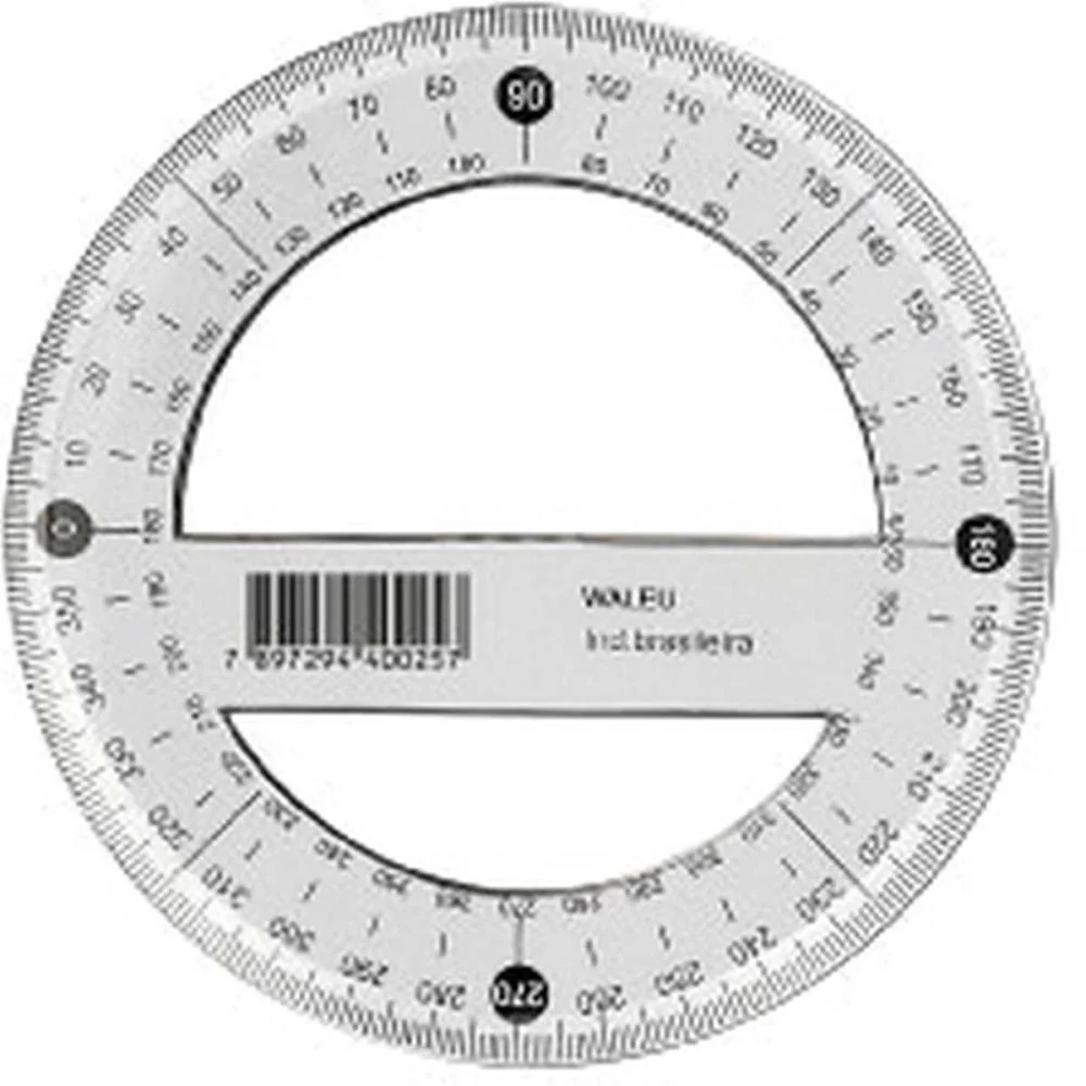Transferidor Plastico 360 Graus Chanfrado Maxcril (Pct.c/10) - imagem 2