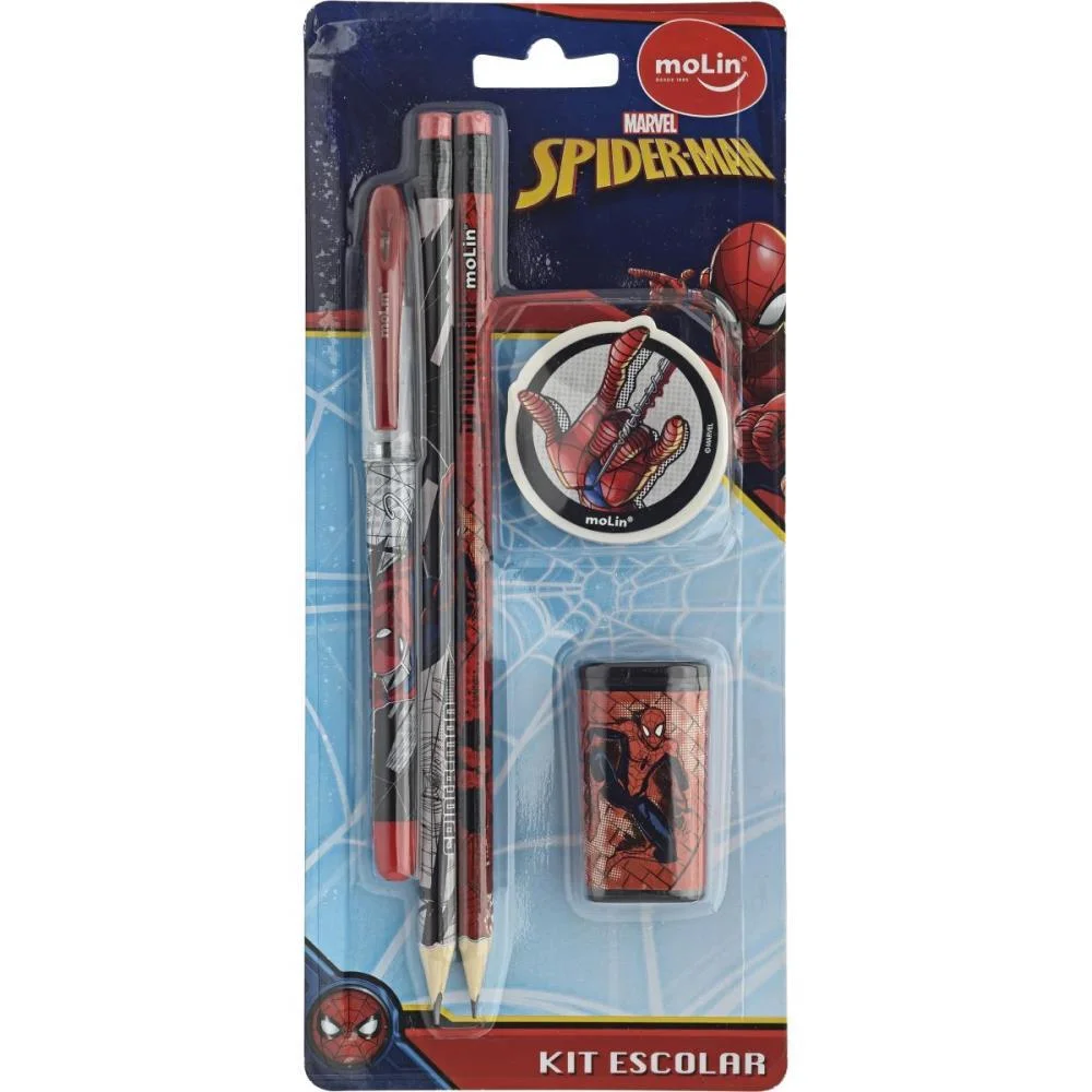 Kit Escolar Spider Man 5 Itens Molin (Unidade) - imagem 3