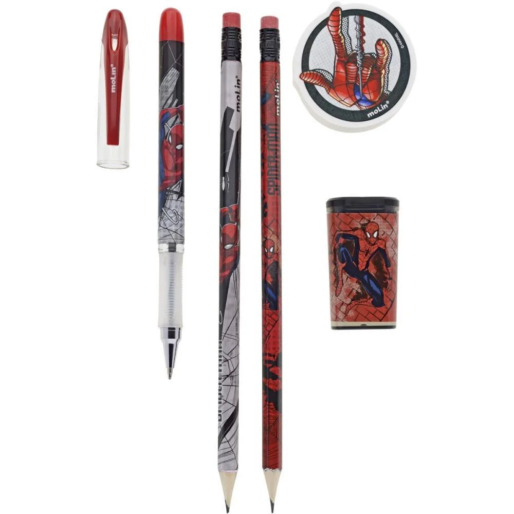 Kit Escolar Spider Man 5 Itens Molin (Unidade) - imagem 4