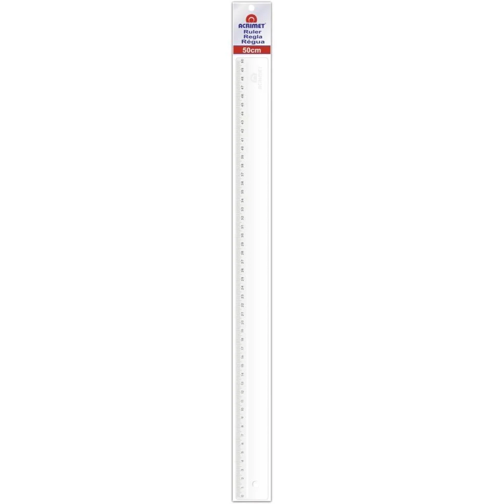 Regua De Poliestireno Transparente 50Cm. Acrimet (Pct.c/10) - imagem 2