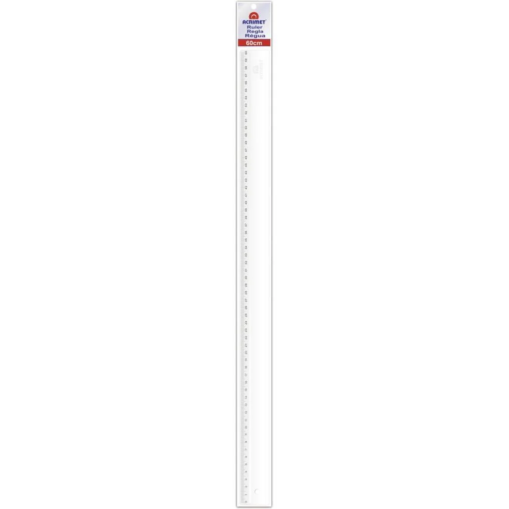 Regua De Poliestireno Transparente 60Cm. Acrimet (Pct.c/10) - imagem 2
