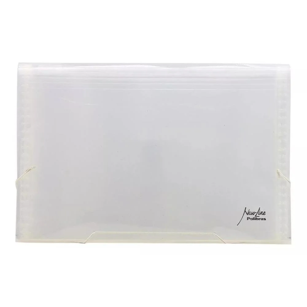 Pasta Sanfonada Plastica Oficio 12 Divisoes Cristal Polibras (Unidade) - imagem 4