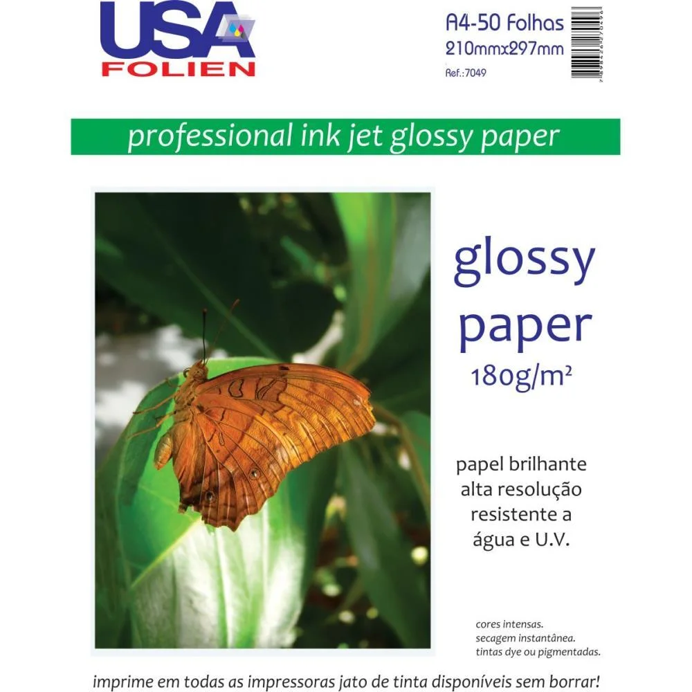 Papel Fotografico Inkjet A4 Glossy 180G Usa Folien (Pct.c/50) - imagem 3
