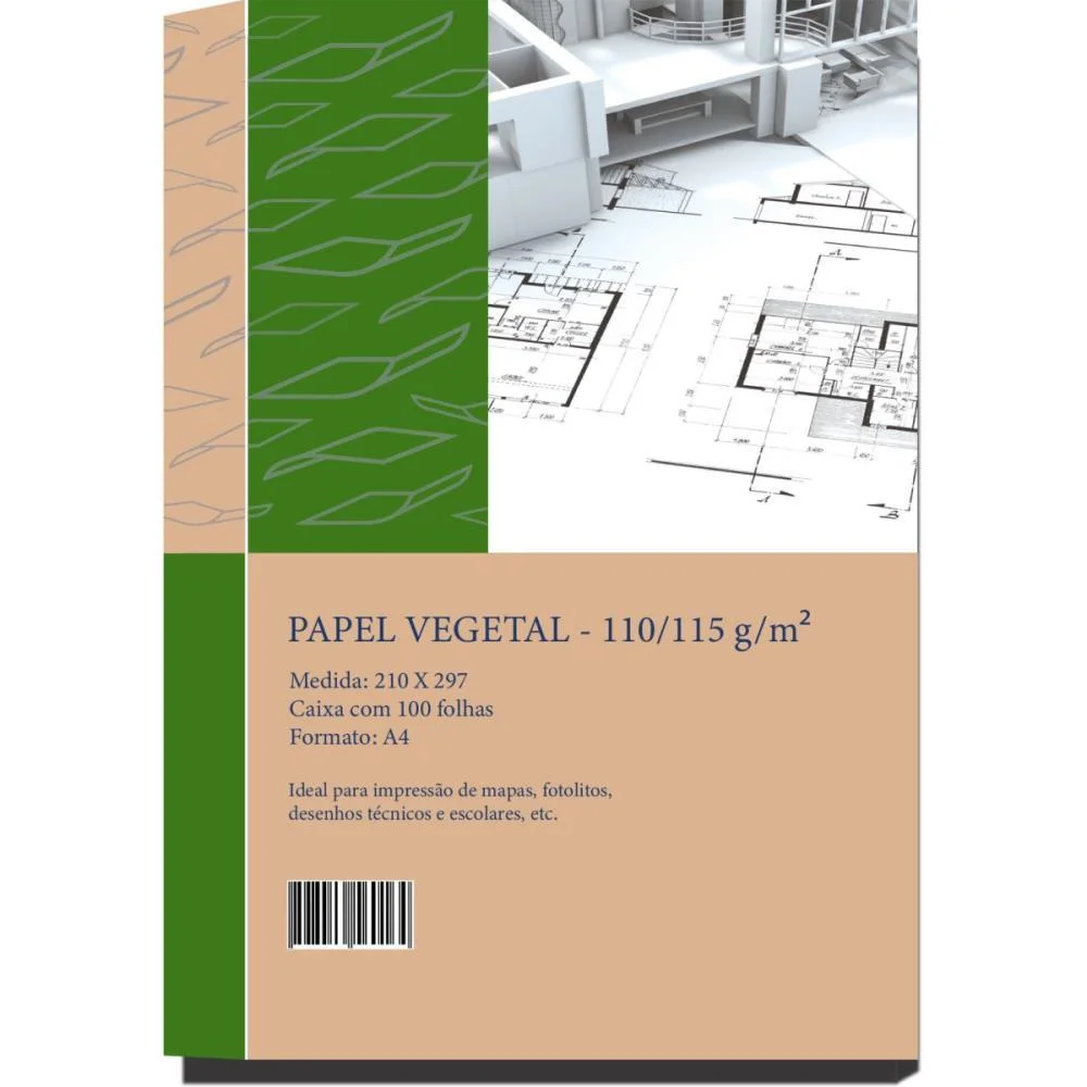 Papel Vegetal A4 110/115G. 210X297Mm Mares (Cx.c/100) - imagem 3