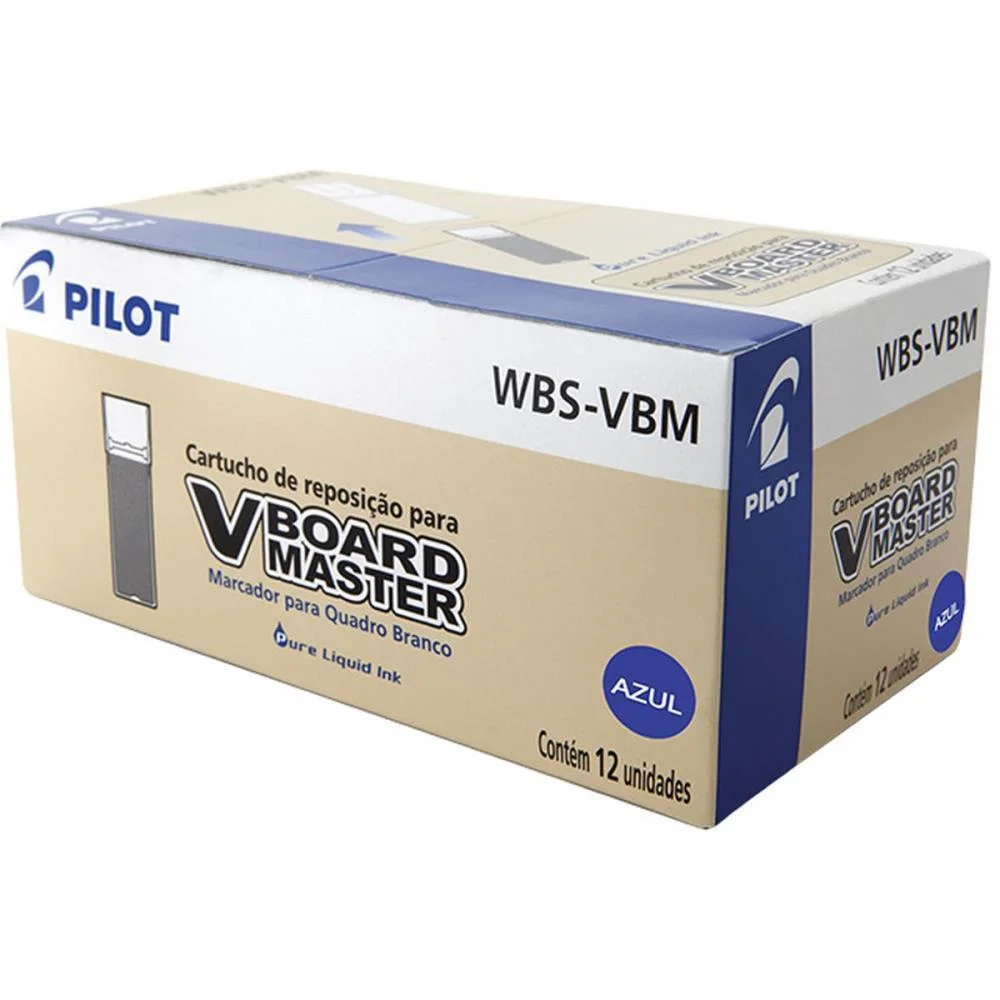 Tinta Marcador Quadro Branco Refil 5,5Ml Azul Wbs-Vbm Pilot (Cx.c/12) - imagem 4