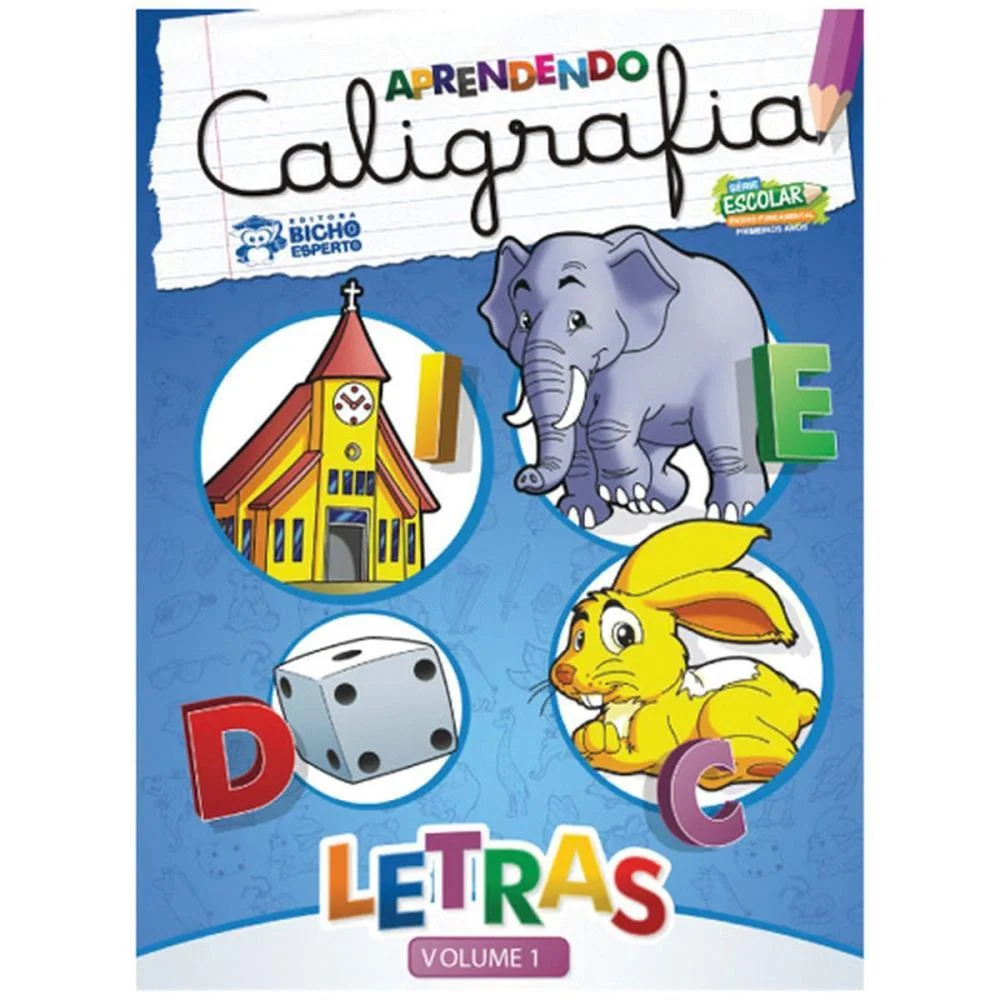 Livro Caligrafia N.1 Letras 24Pag. 20X27Cm. Bicho Esperto (Pct.c/05) - imagem 2
