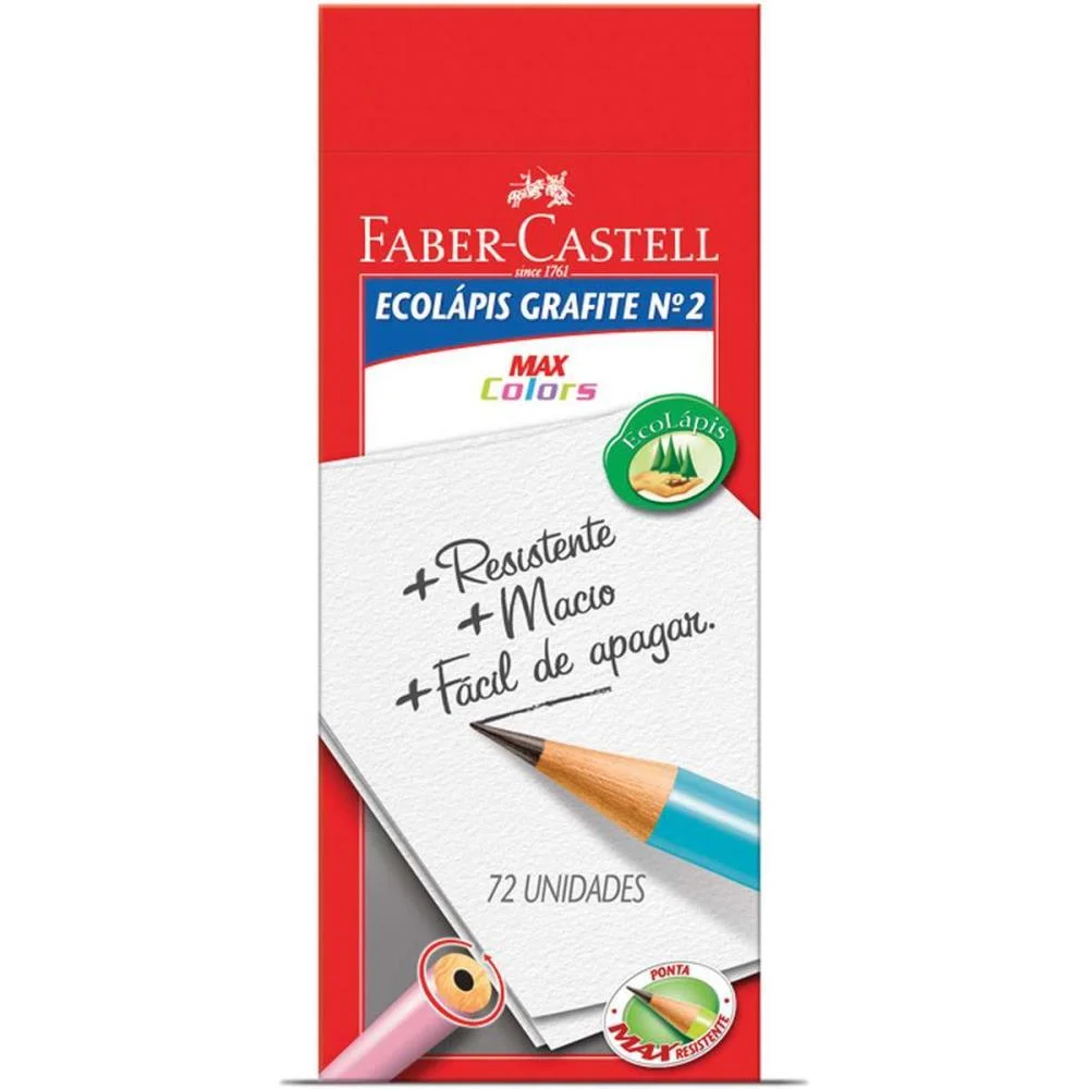 Lapis Preto Redondo Decorado Ecolapis 1205 Max Colors Faber-Castell (Cx.c/72) - imagem 3