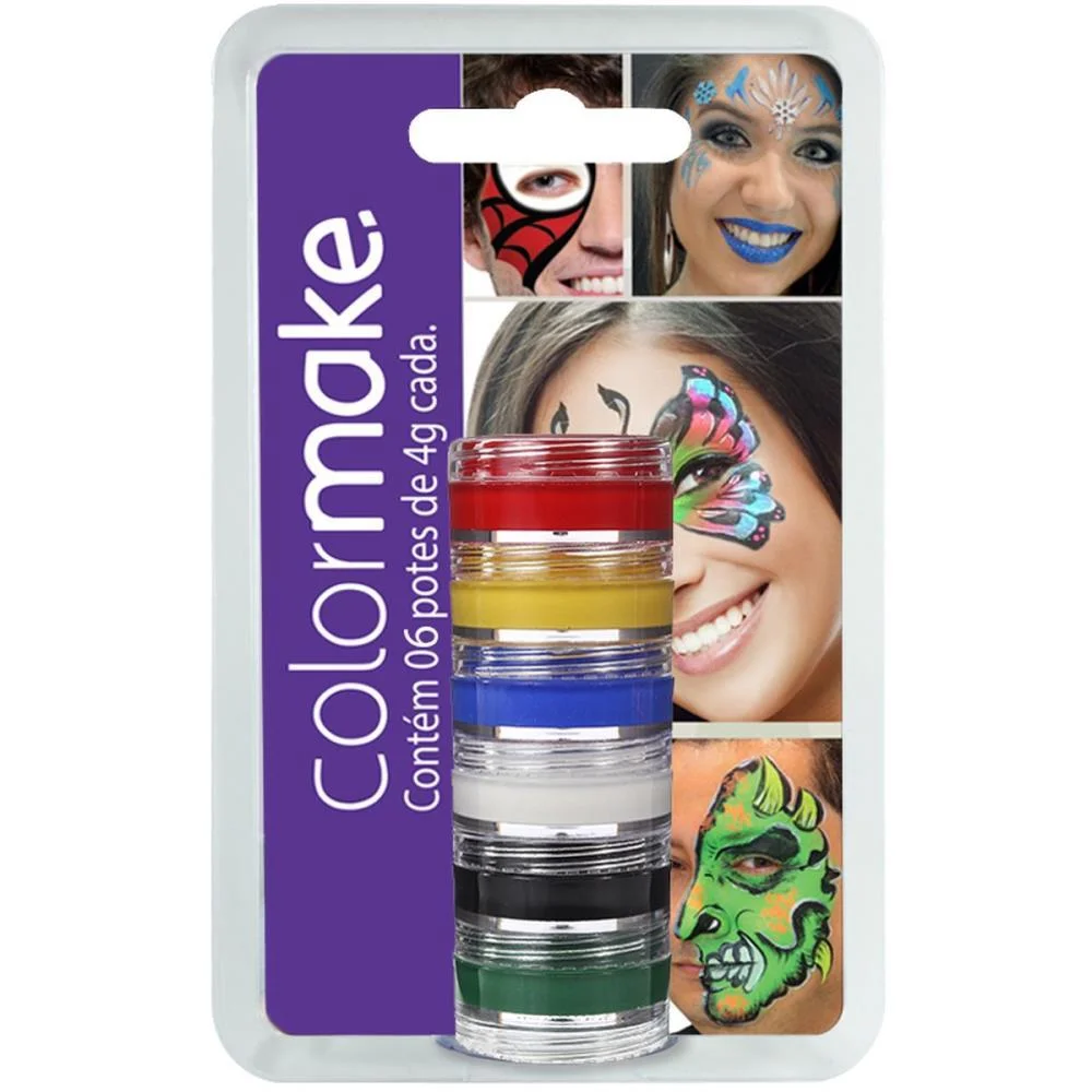 Pintura Facial Cremosa 4G. 6 Cores (S) Colormake (Cartela) - imagem 2