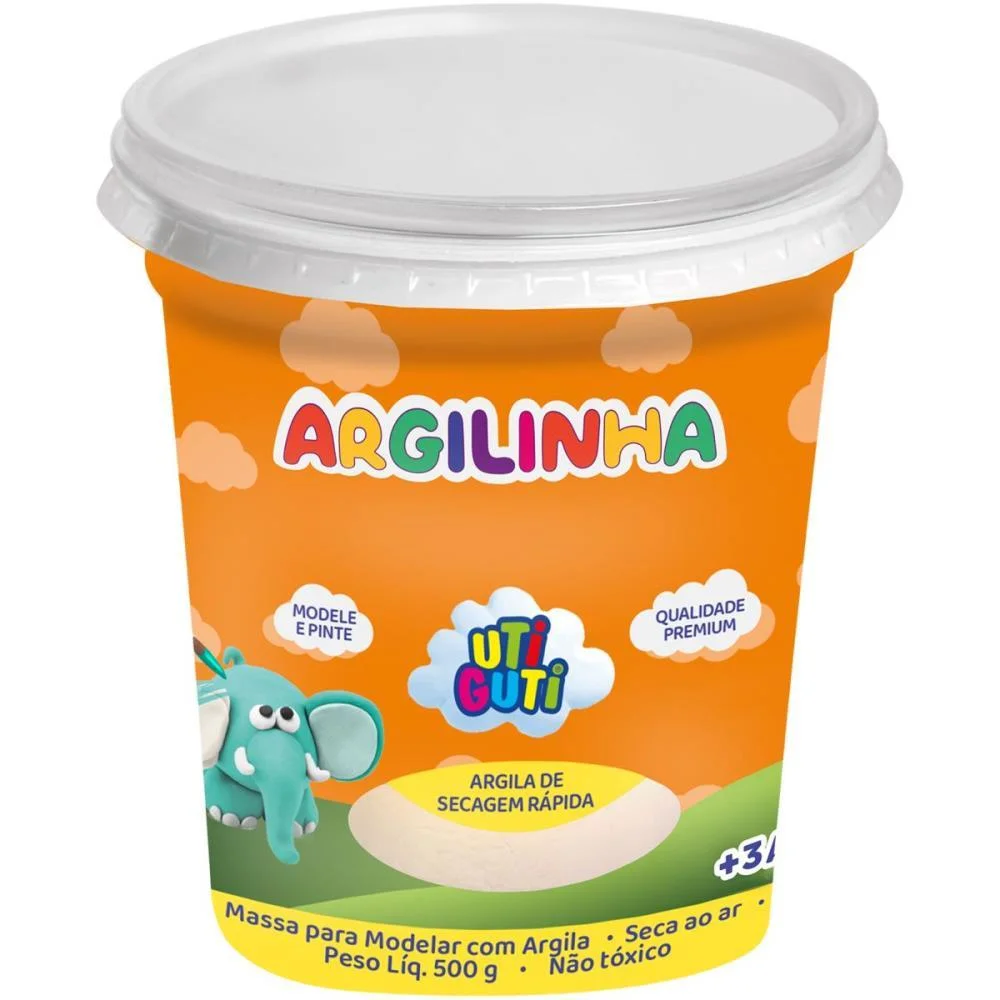 Massa Para Modelar Utiguti Argilinha Branca 500G. Canson (Unidade) - imagem 3