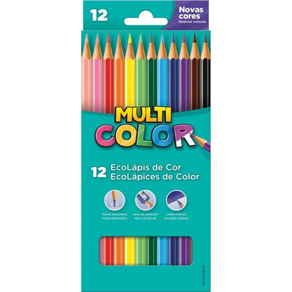 Lapis De Cor Sextavado Multicolor Super Eco 12 Cores Faber-Castell (Pct.c/12) - imagem 2
