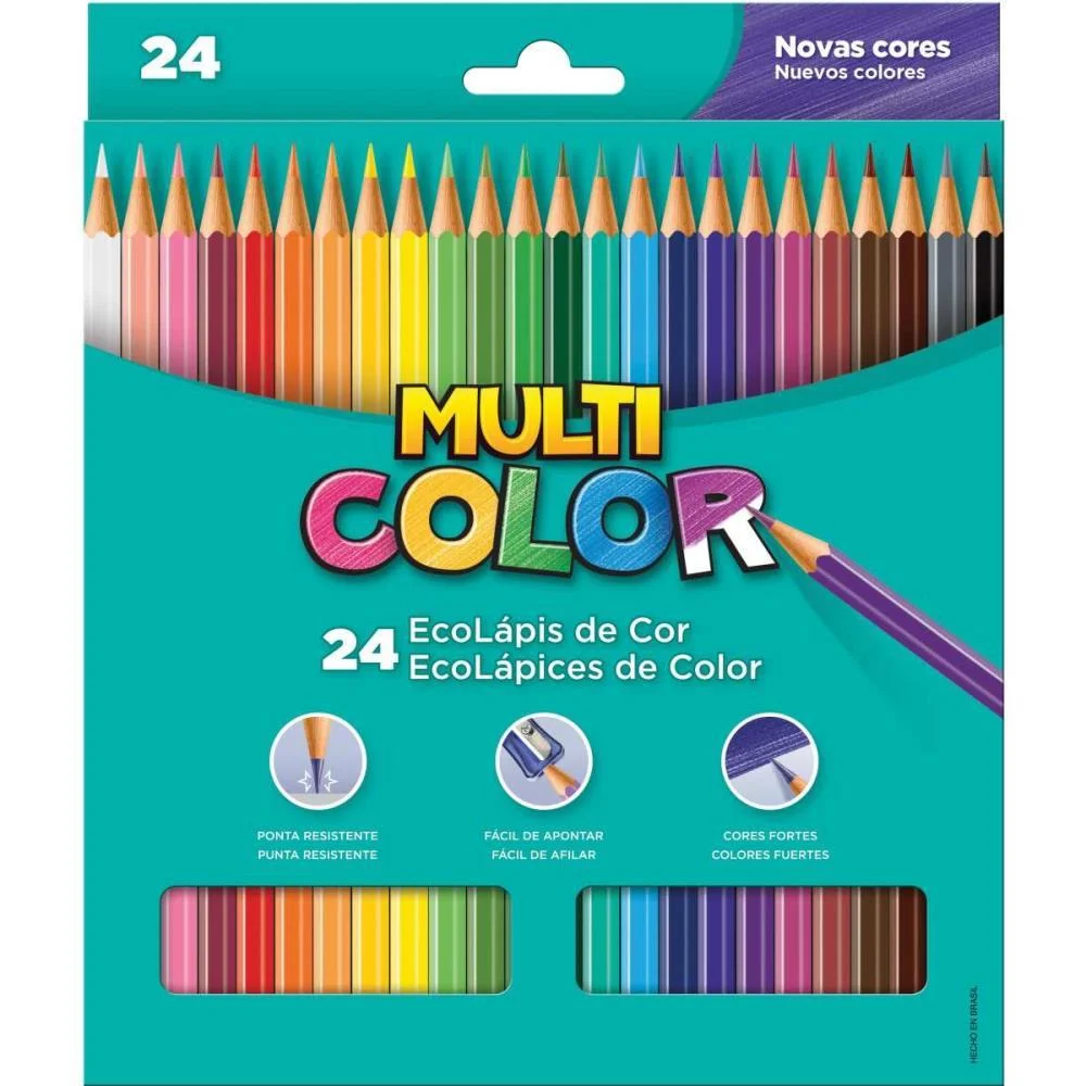 Lapis De Cor Sextavado Multicolor Super Eco 24Cores Faber-Castell (Pct.c/06) - imagem 3