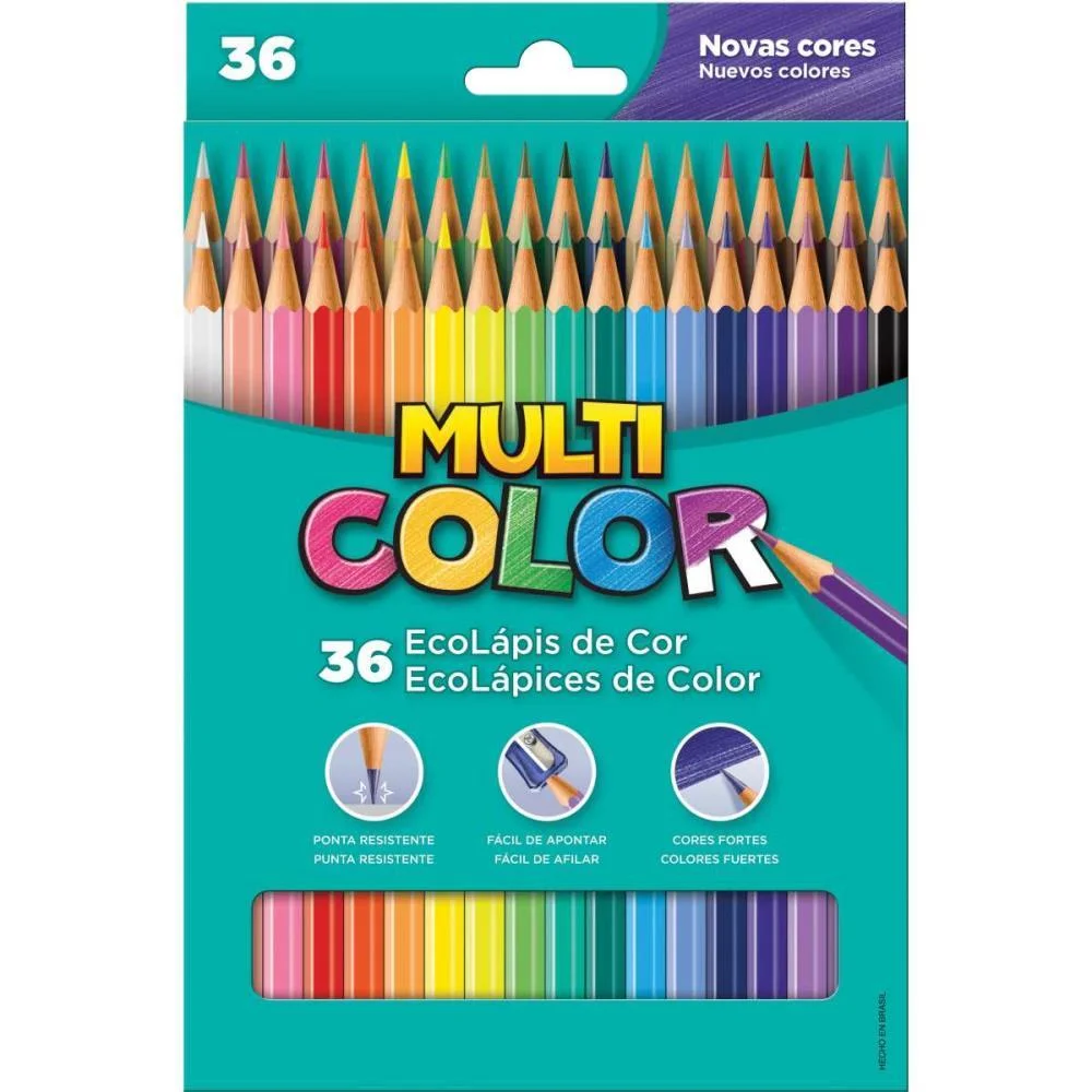 Lapis De Cor Sextavado Multicolor Super Eco 36Cores Faber-Castell (Pct.c/03) - imagem 2
