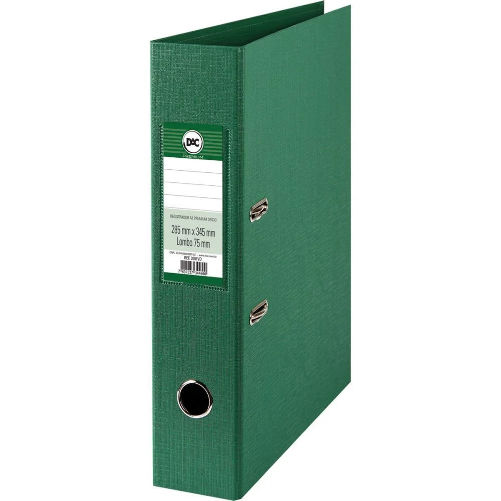 Pasta Registradora Oficio Larga Verde Premium Dac (Unidade) - imagem 3