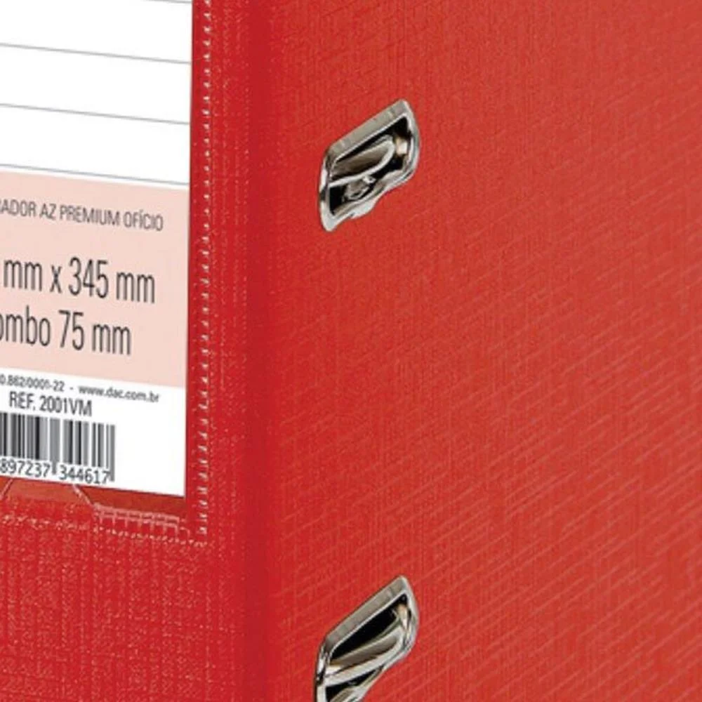 Pasta Registradora Oficio Larga Vermelha Premium Dac (Unidade) - imagem 4