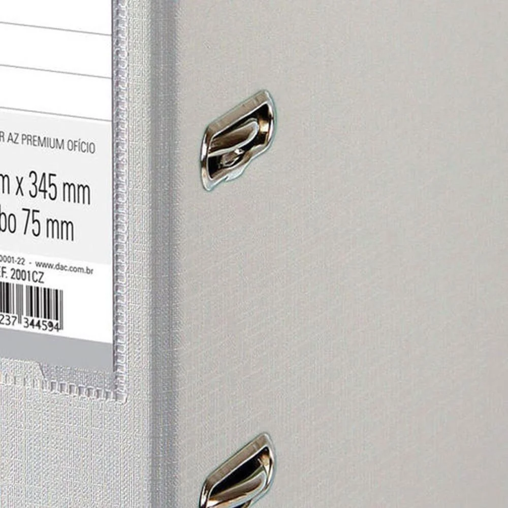 Pasta Registradora Oficio Larga Cinza Premium Dac (Unidade) - imagem 4