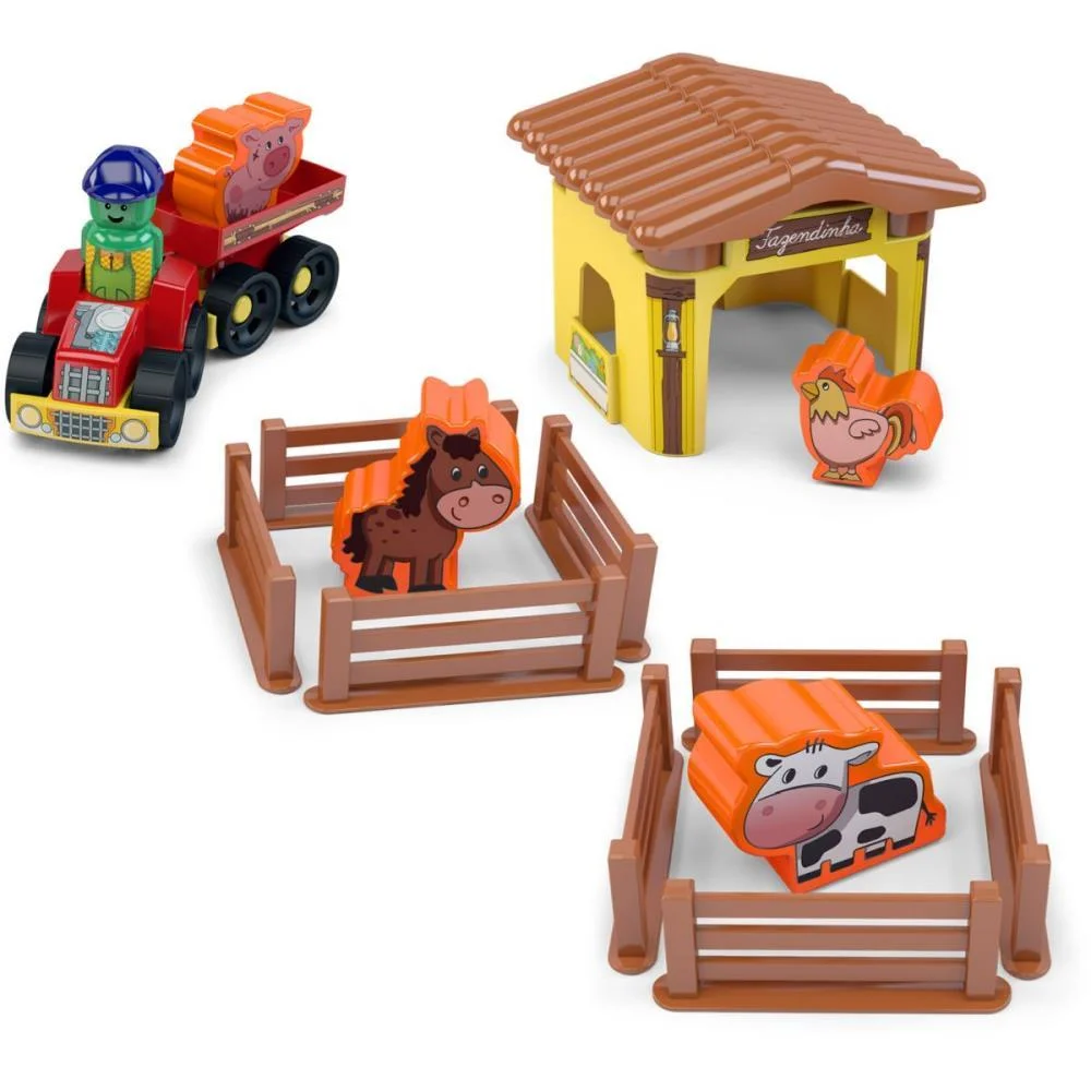 Brinquedo Educativo Brinkadeira Fazendinha 20Pcs Dismat (Unidade) - imagem 3