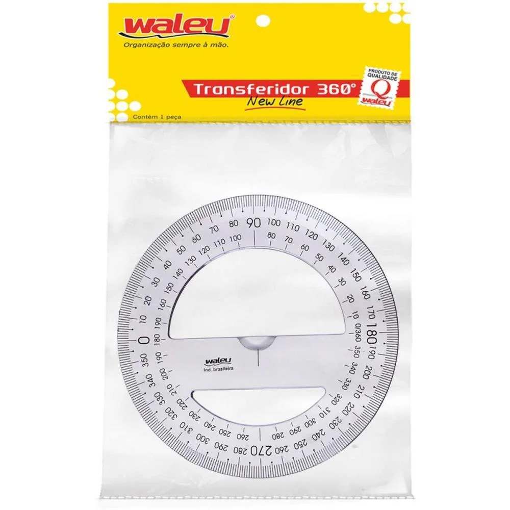Transferidor Poliestireno 360 Graus Cristal Maxcril (Pct.c/10) - imagem 2