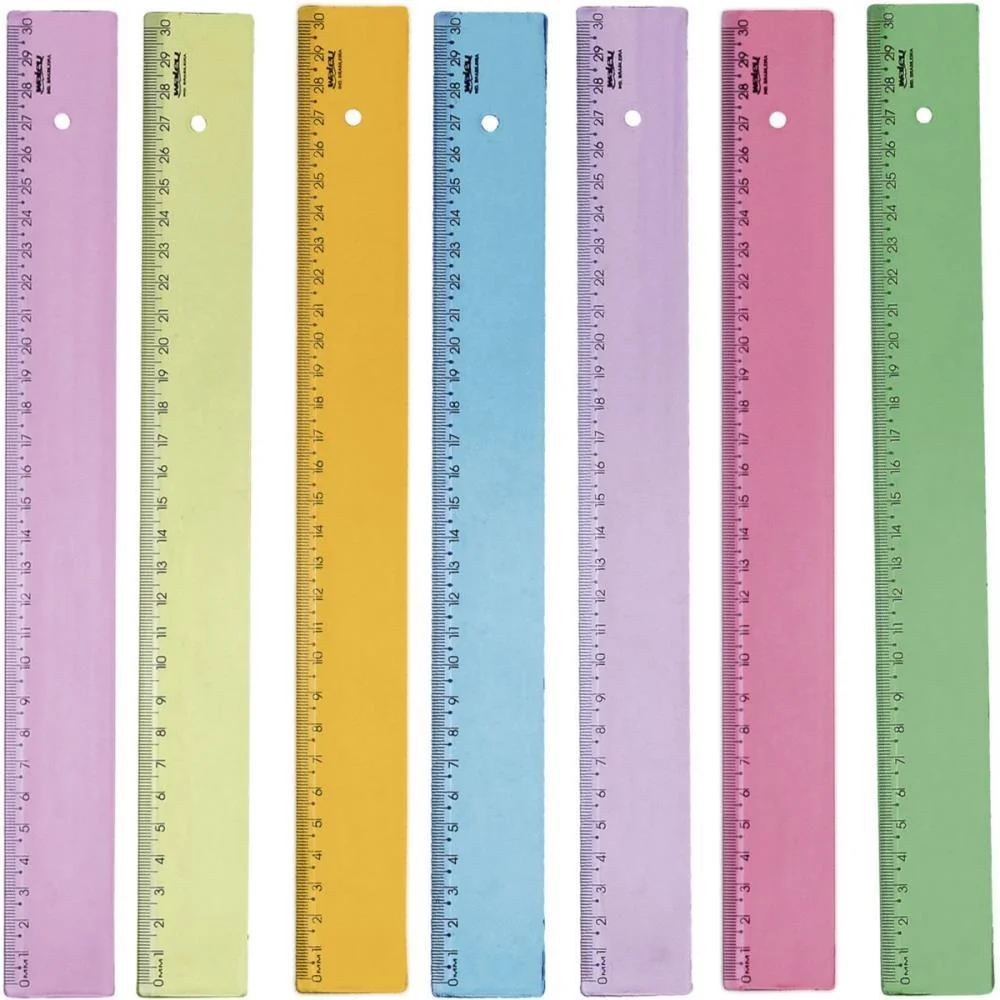 Regua De Poliestireno New Line Cores Sortidas 30Cm. Maxcril (Pct.c/10) - imagem 2