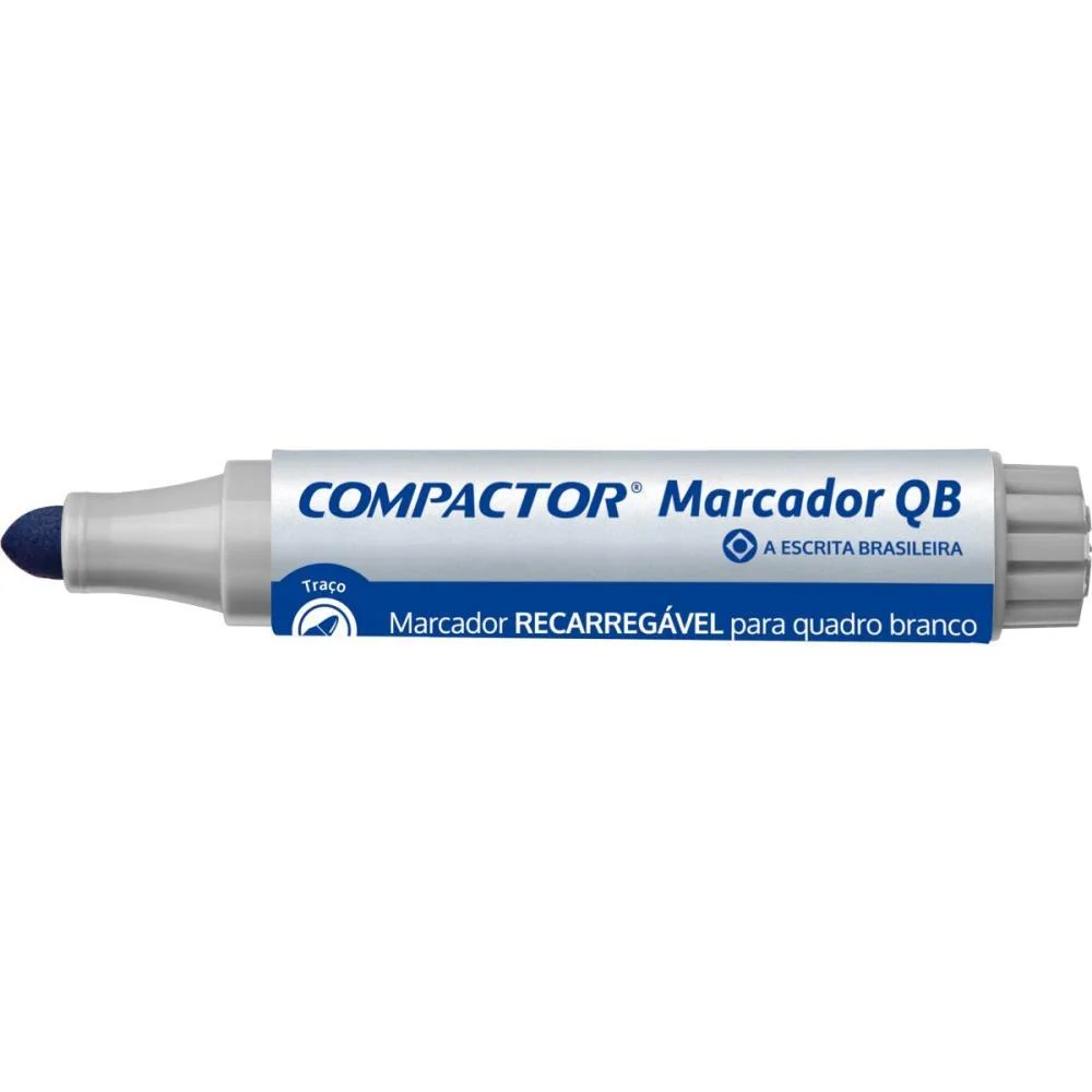 Pincel Quadro Branco Qb Recarregavel Azul Compactor (Cx.c/12) - imagem 4