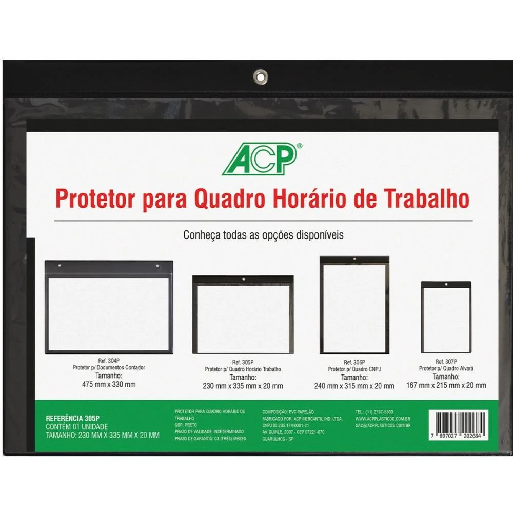 Porta Alvara Quadro Horario Trabalho Horiz. Acp (Pct.c/05) - imagem 2