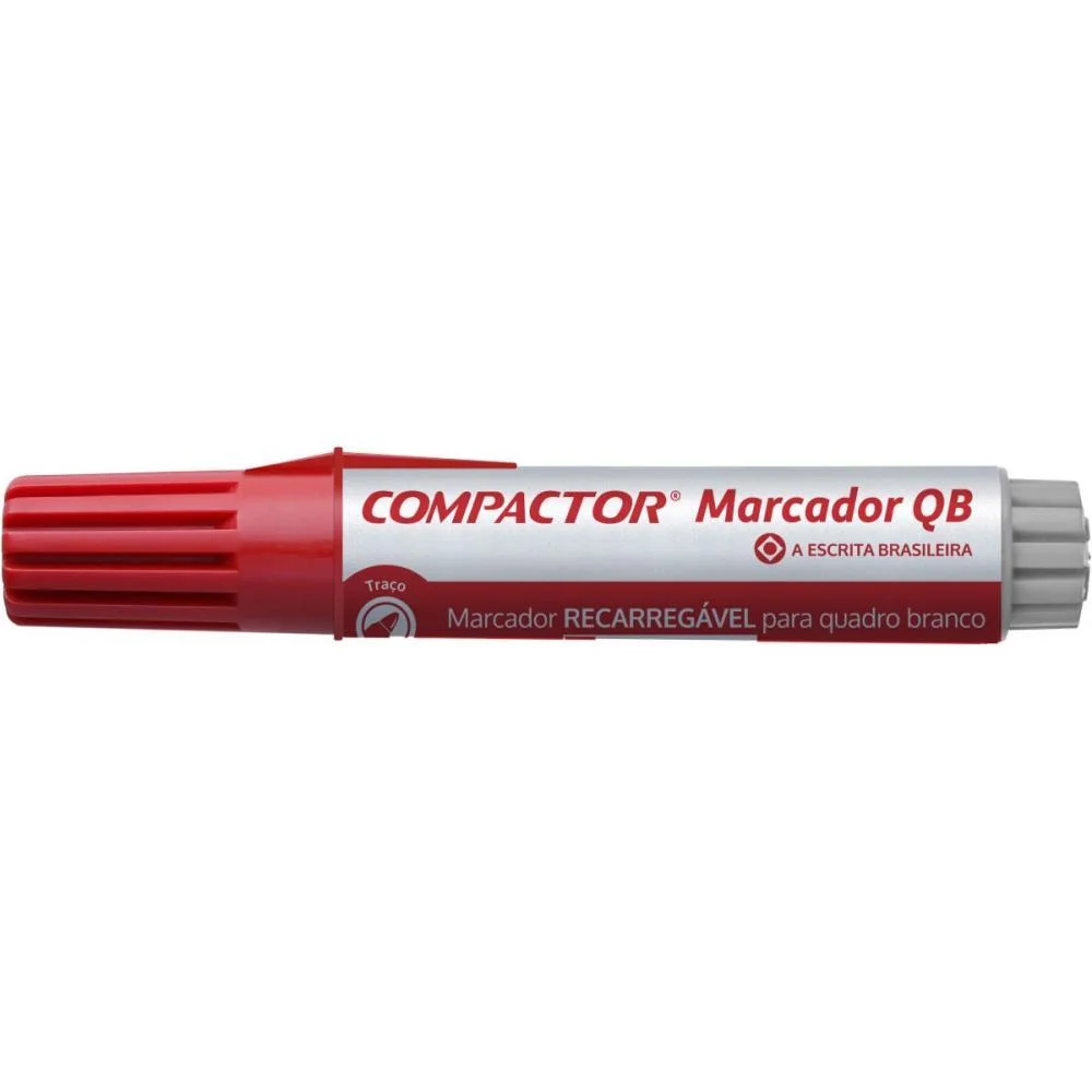 Pincel Quadro Branco Qb Recarregavel Vermelho Compactor (Cx.c/12) - imagem 4