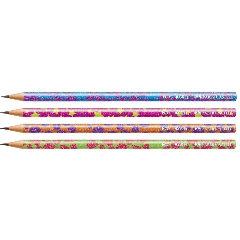 Lapis Preto Redondo Decorado Glitz Fantasia Neon Sortidos Faber-Castell (Cx.c/72) - imagem 4