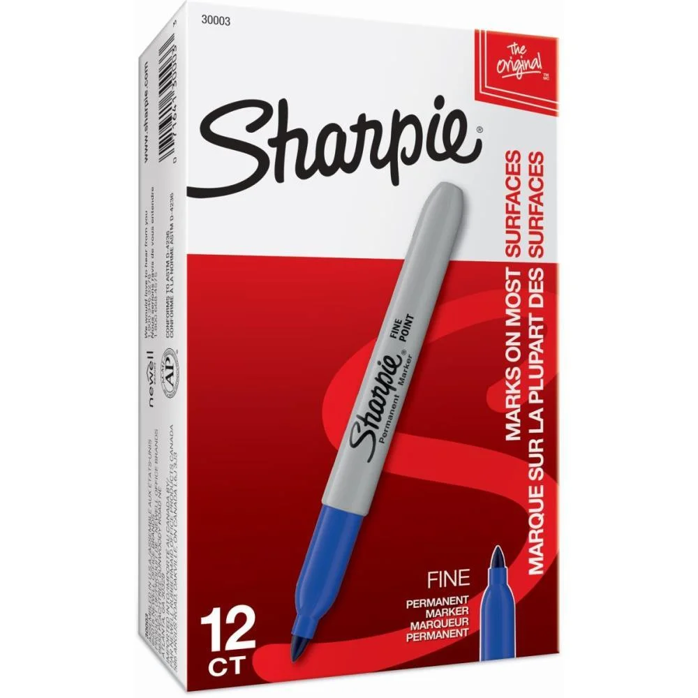 Pincel Marcador Permanente Sharpie Fino Azul Paper Mate (Cx.c/12) - imagem 2