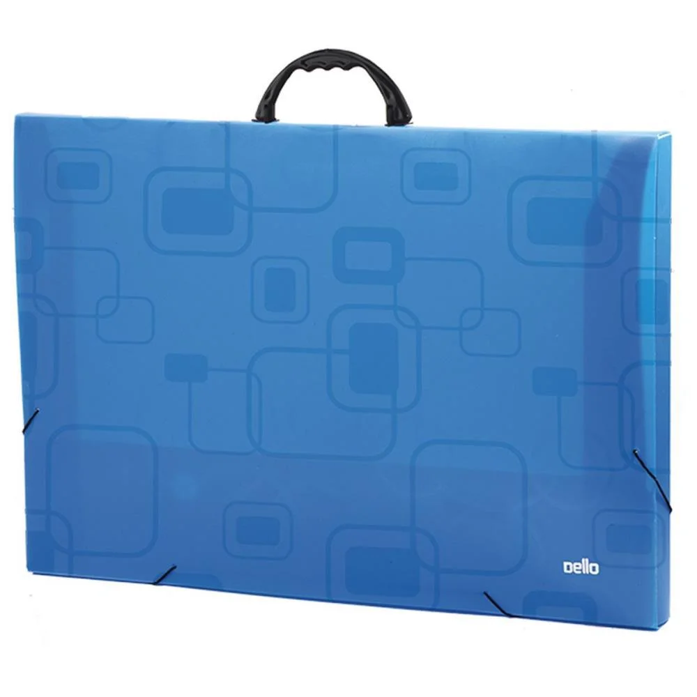 Maleta Plastica Com Alca Dellofine A3 Azul Dello - imagem 3