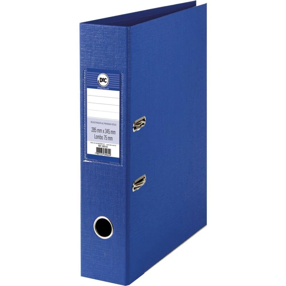 Pasta Registradora Oficio Larga Azul Premium Dac - imagem 3