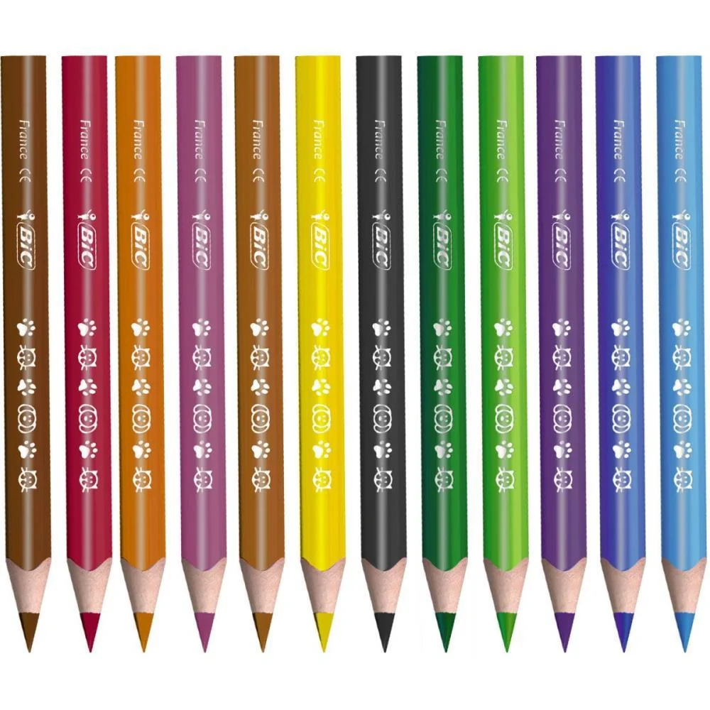Lapis De Cor Jumbo Evolution Trian. 12 Cores Bic (Pct.c/12) - imagem 4